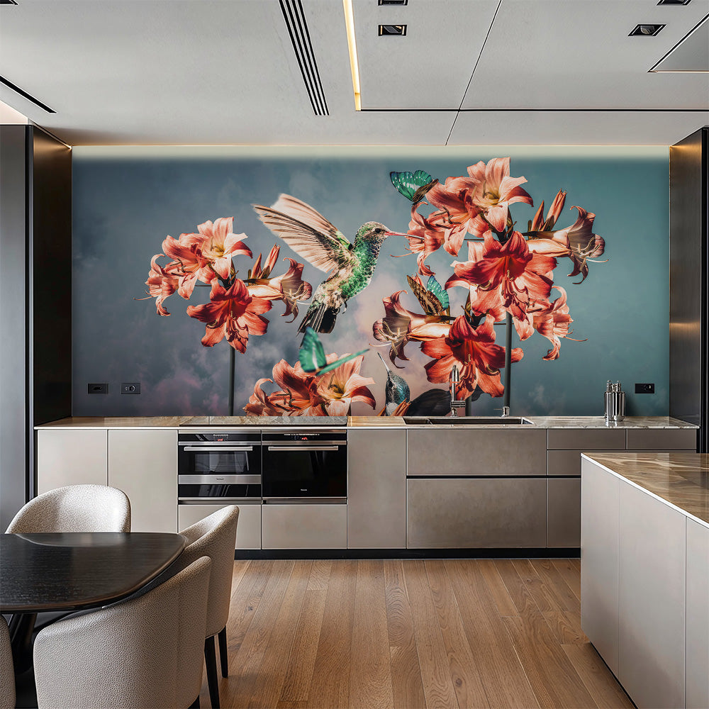 Hummingbirds Kitchen Backsplash