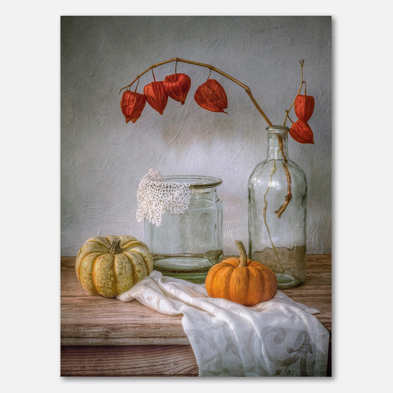 Stillleben mit Physalis und Kürbis