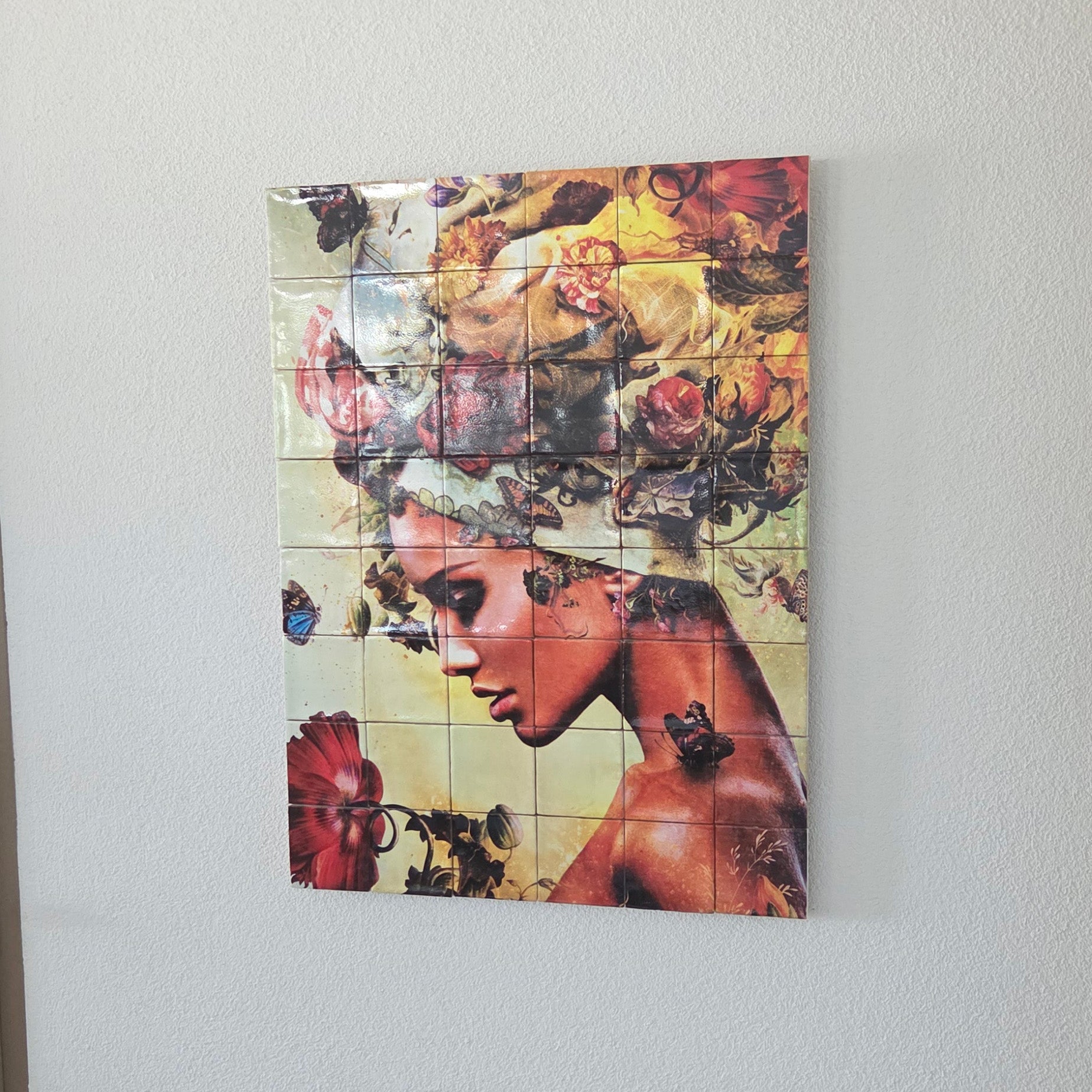 Tegel Tableau - Flower Woman 4 (60 x 80 cm)