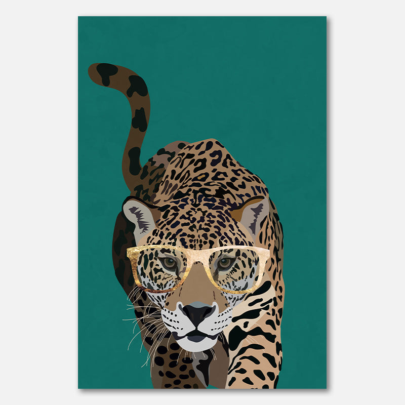 Neugieriger grüner Leopard