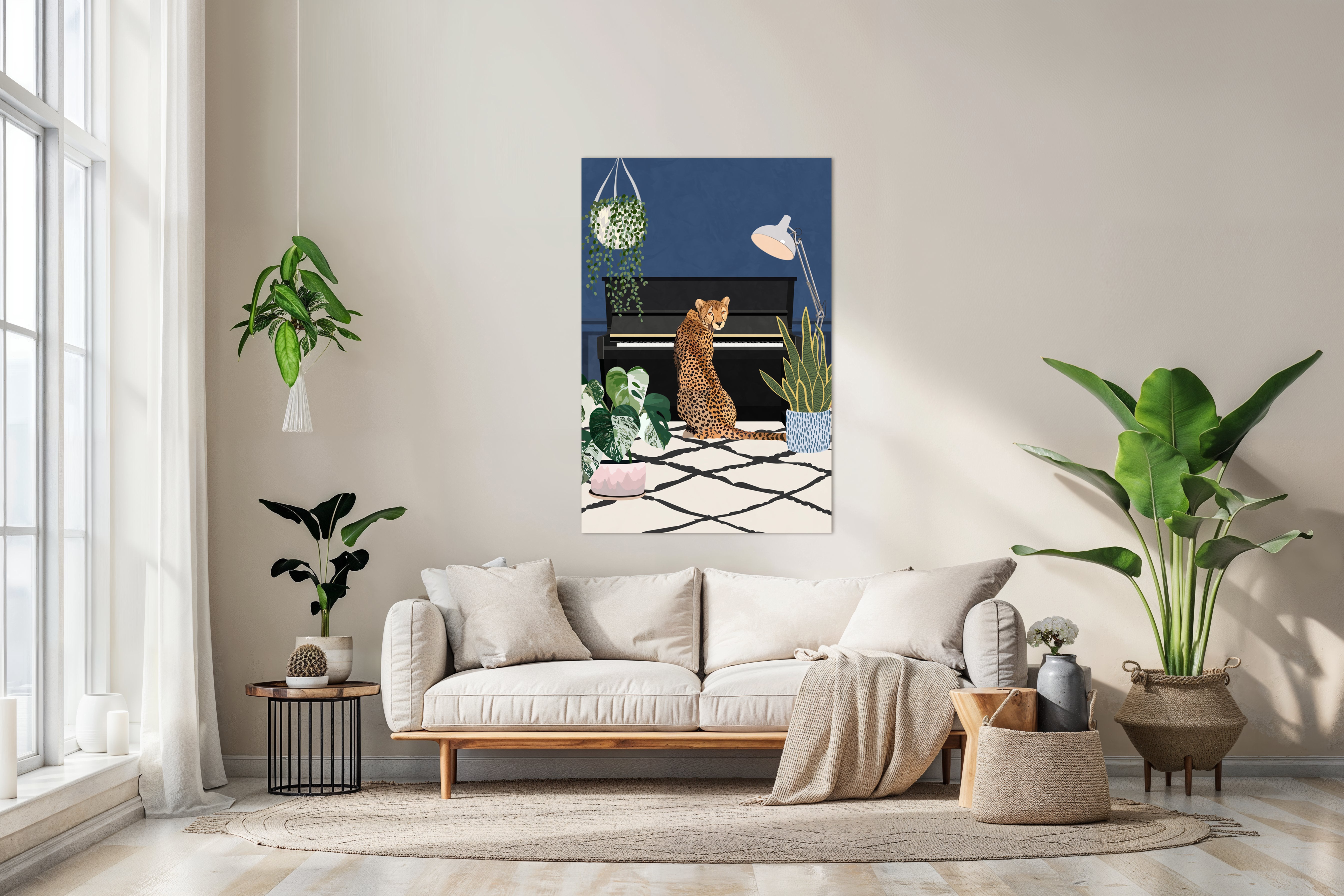 Cheetah playing piano