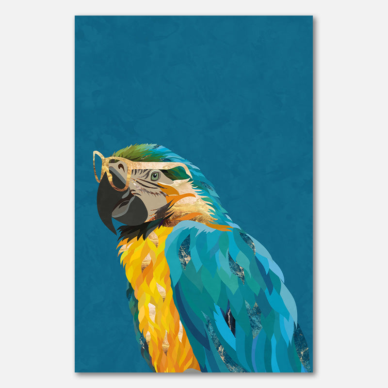 Lebhafter Ara mit Brille