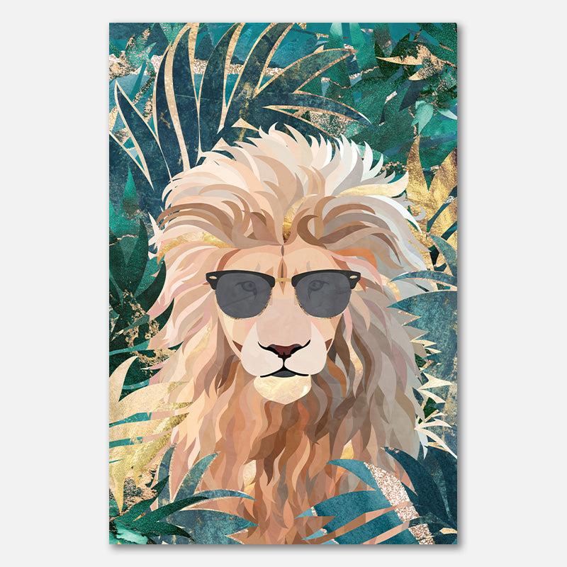 Cool tropischer Löwe mit Sonnenbrille
