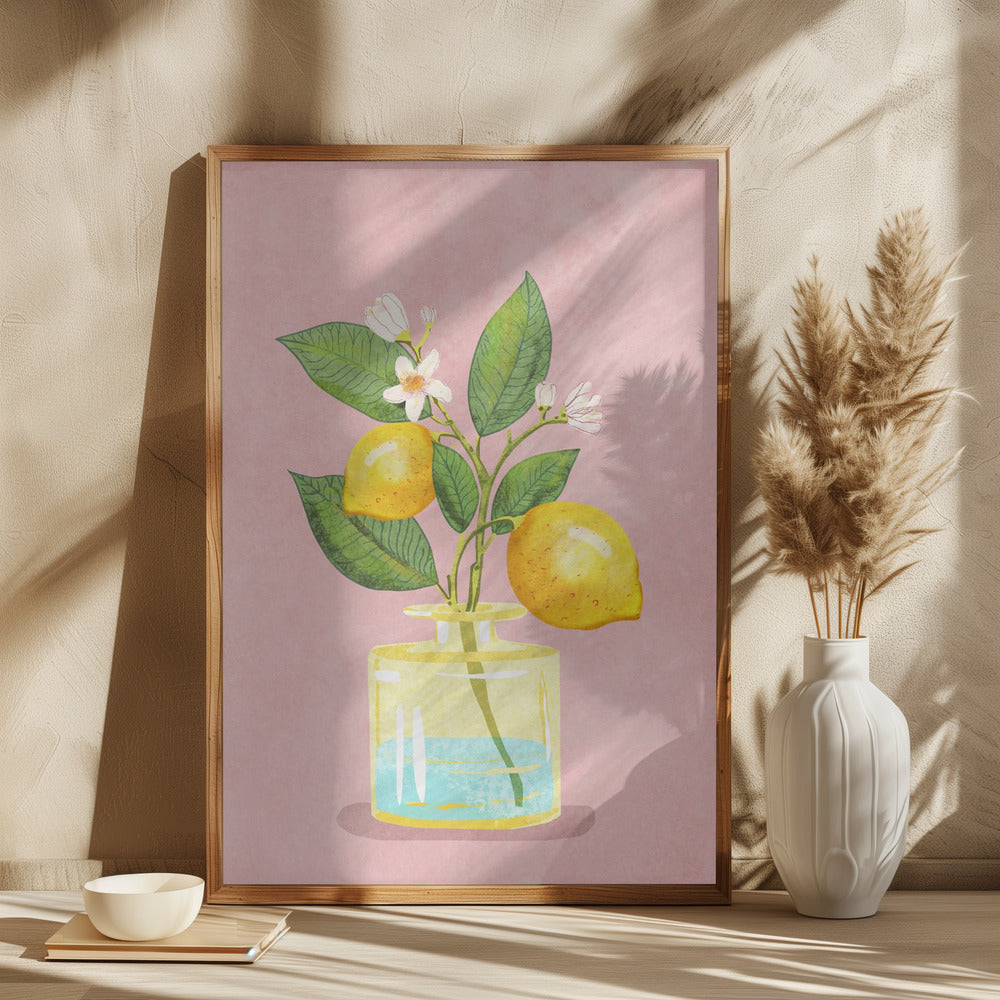Lemon Bunch In Vase