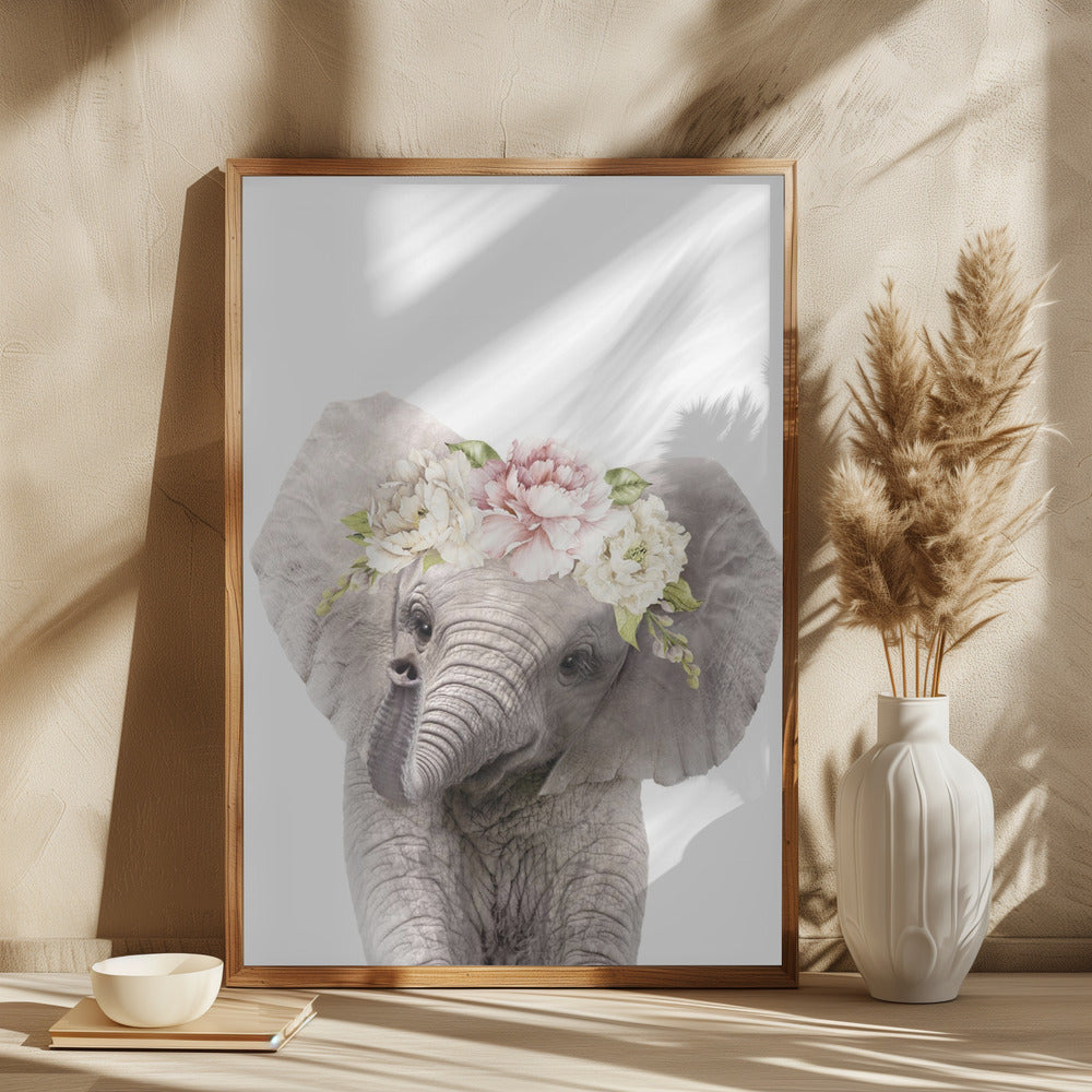 Florales Baby-Elefant