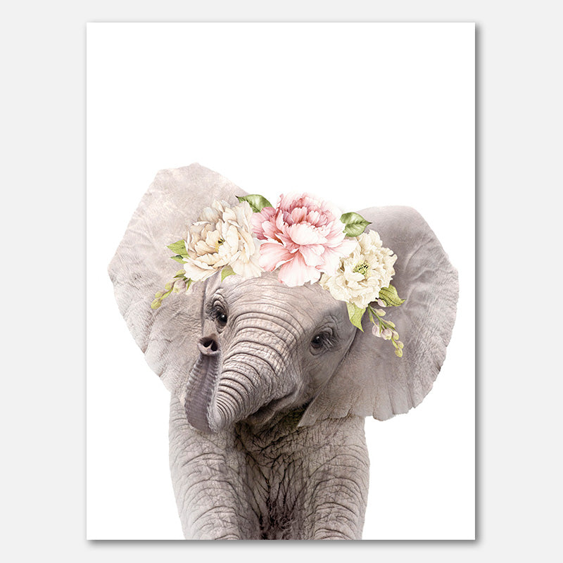 Florales Baby-Elefant