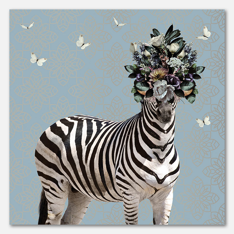 Frühlingsblumen-Häubchen auf Zebra