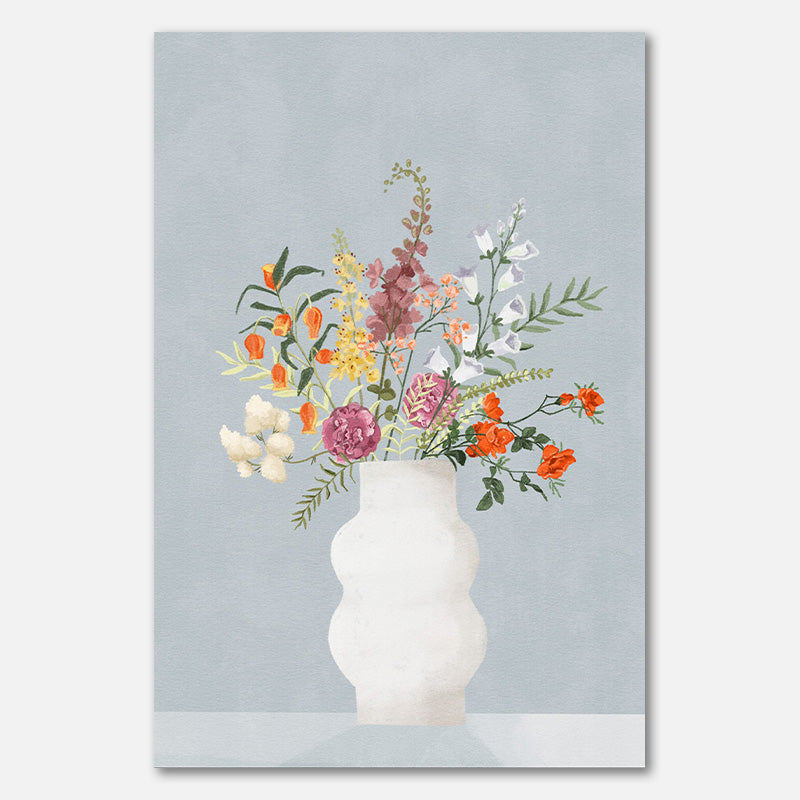 Blumen in Vase, Blau