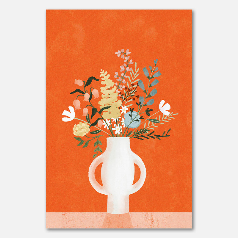 Blumen in Vase, Rot