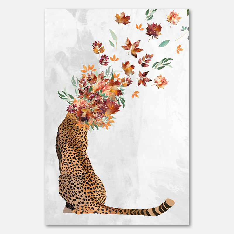 Gepard Herbstblätter Kopf