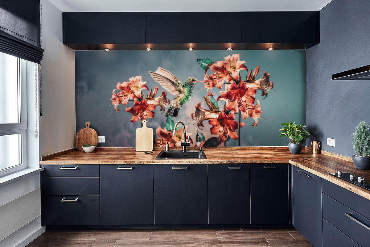 Hummingbirds Kitchen Backsplash