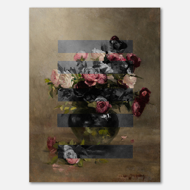 Bouquet of Vintage Oil Painting Flowers, Collage