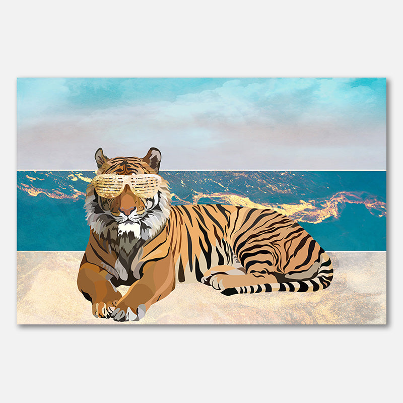 Tiger on the beach landscape