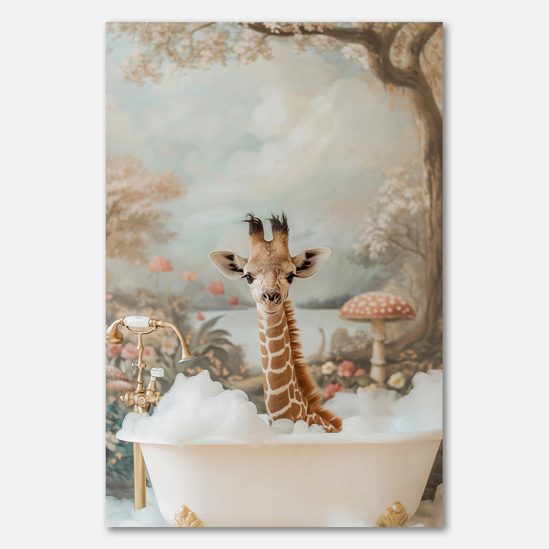 Verspieltes Giraffenbad