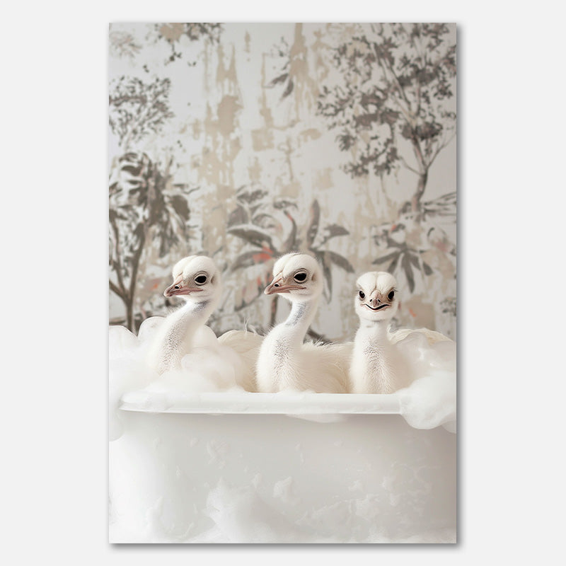 Straußen-Badezeit-Vergnügen