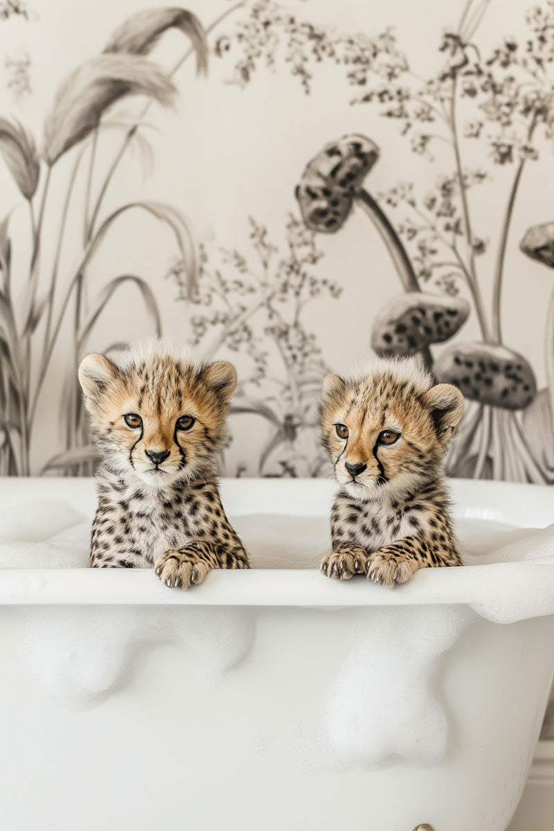 Cheetah Cub Bath