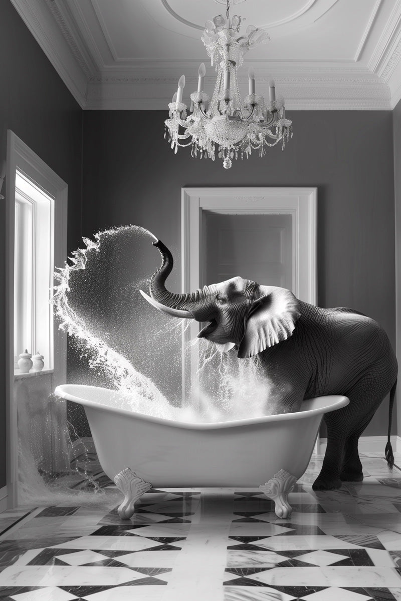 Joyful Elephant Bath Time