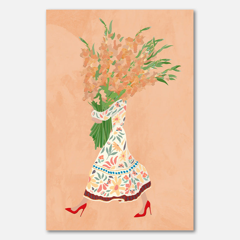 Boho Blumenkleid Beige