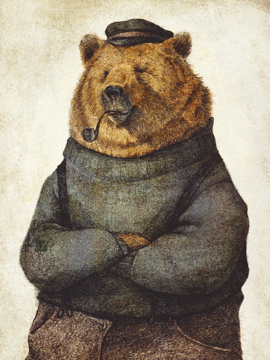Bear Dressed In A Sweater And Cap