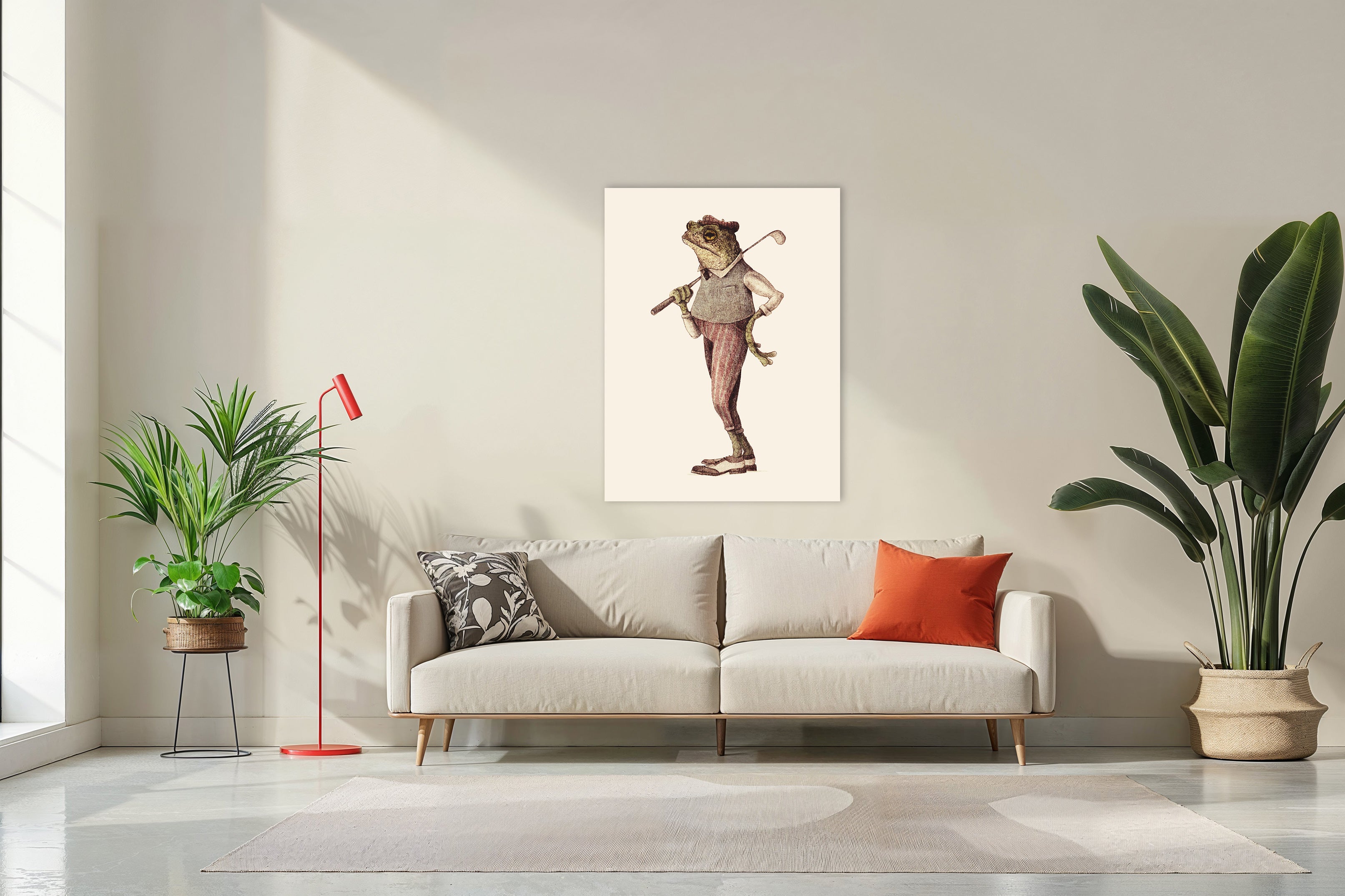 Frog In Vintage Golf Attire