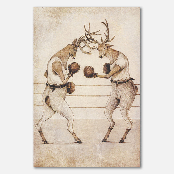 Deer Fight Vintage Style