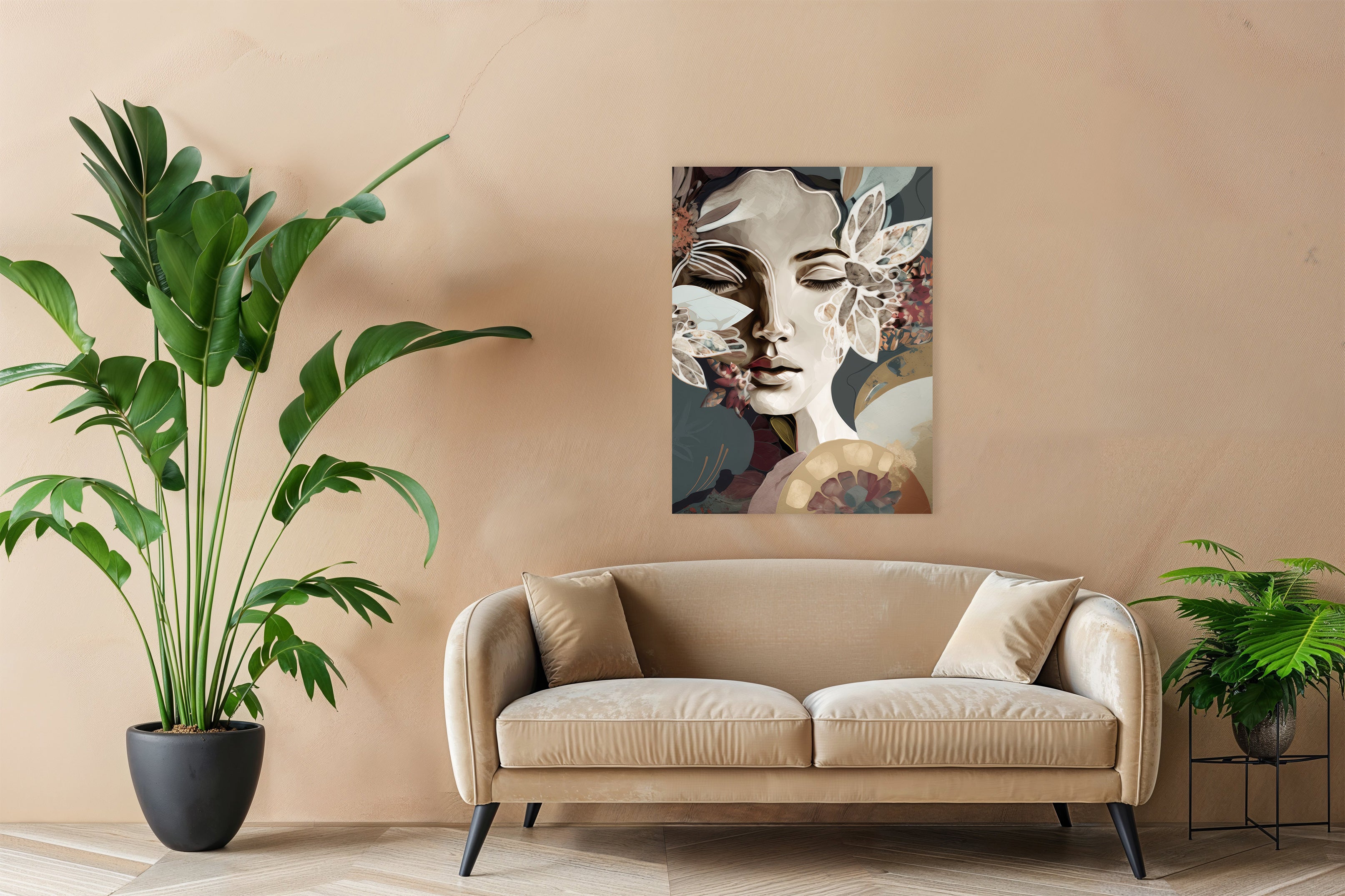 Woman Portrait with Floral Elements