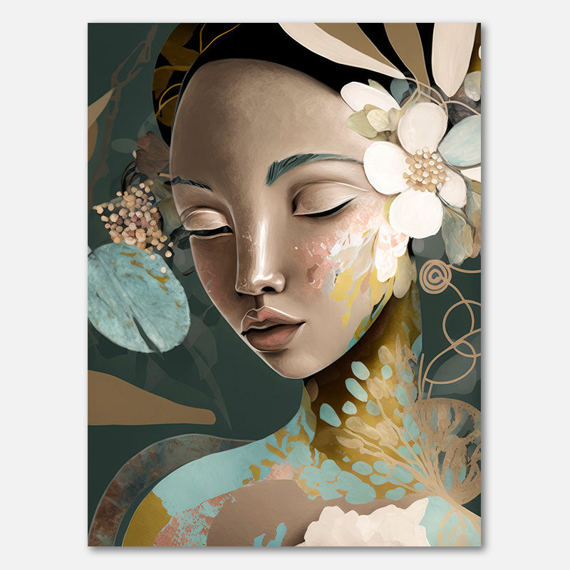 Woman Portrait with Floral Elements #4