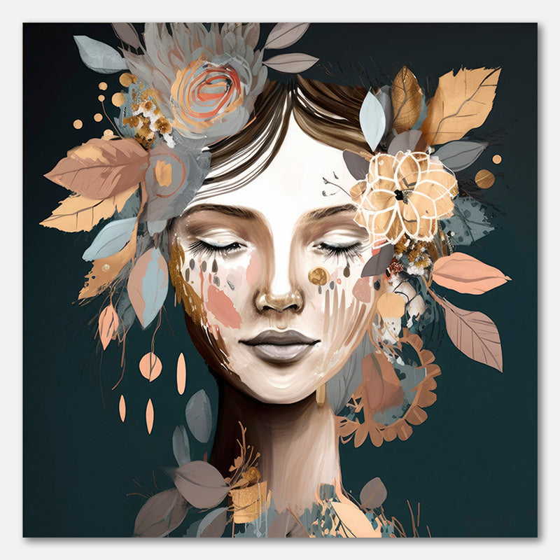 Woman Portrait with Floral Elements #5