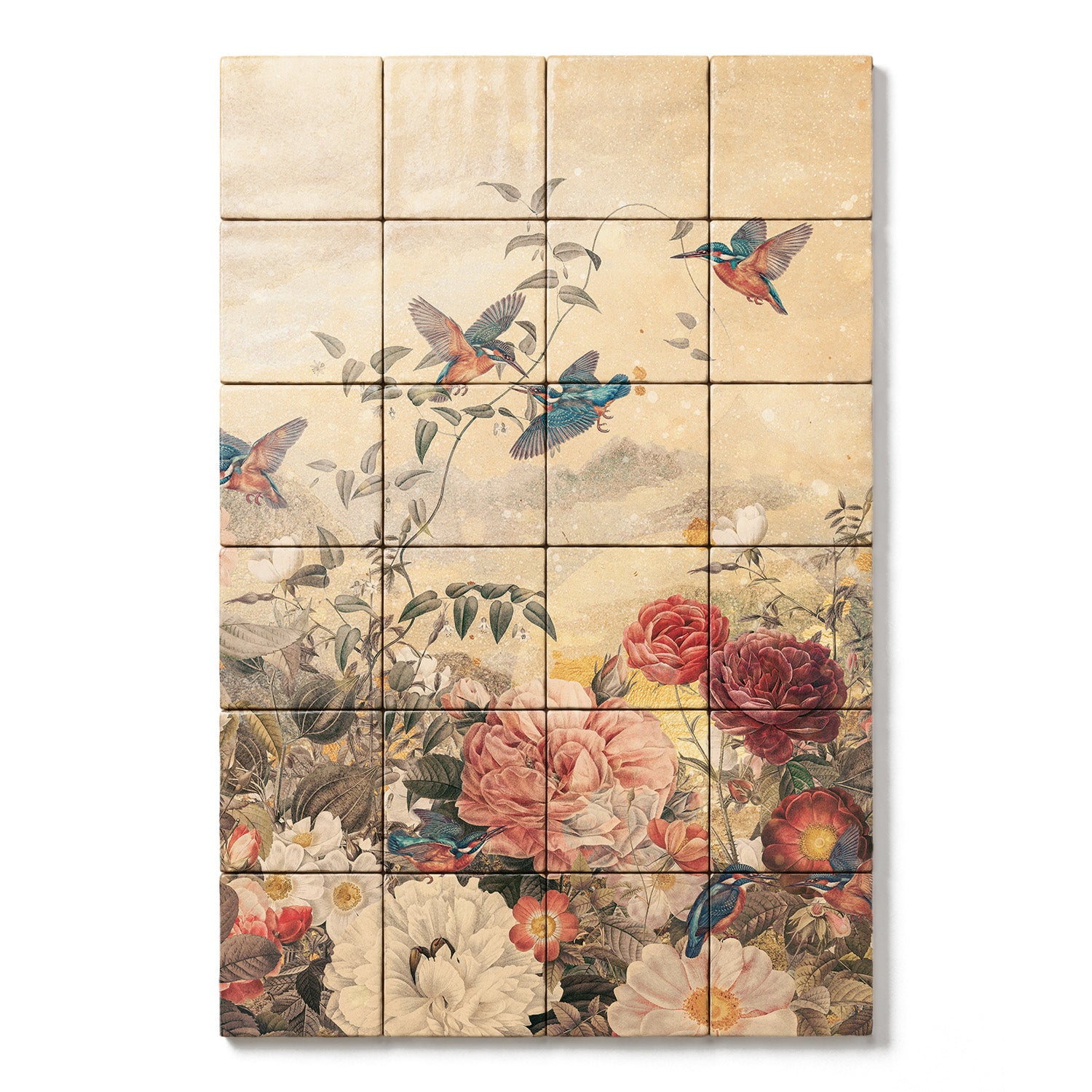 Tegel Tableau -  World of Kingfishers (40 x 60 cm)