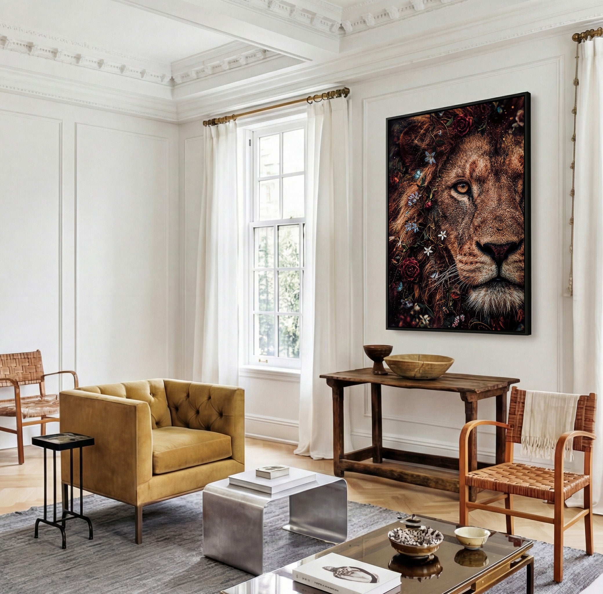 Floral Lion Portrait