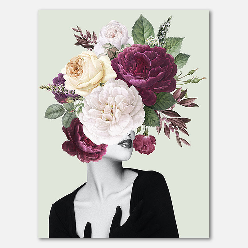 Floral Haircut - Green Background