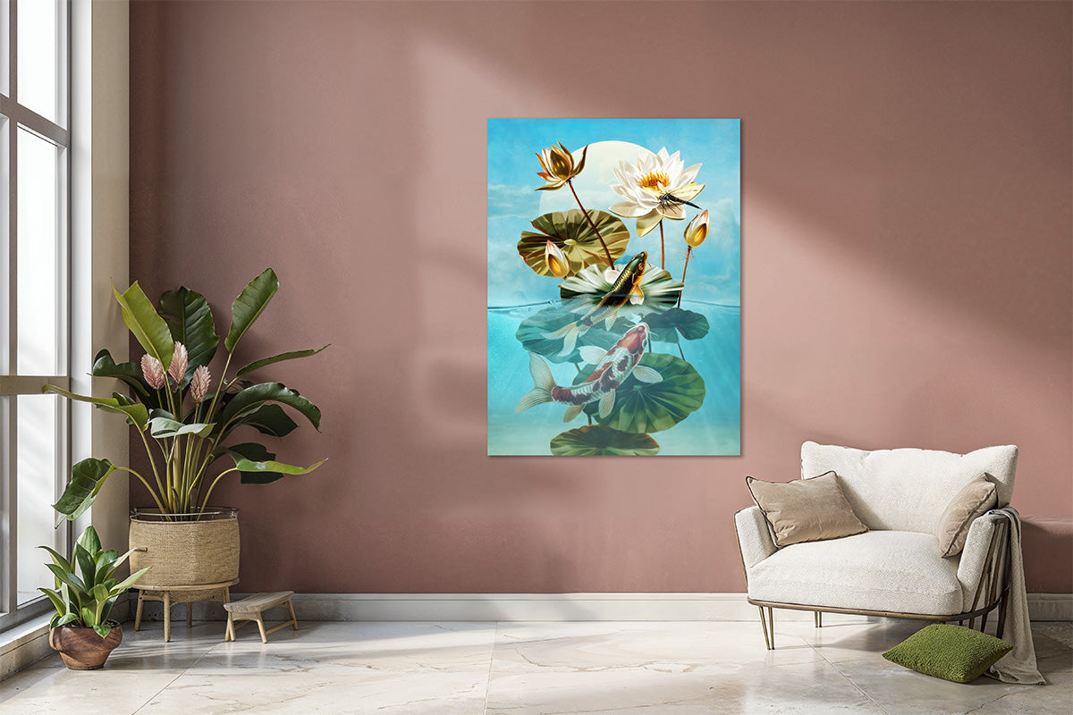 Koi Carp and Dragonfly