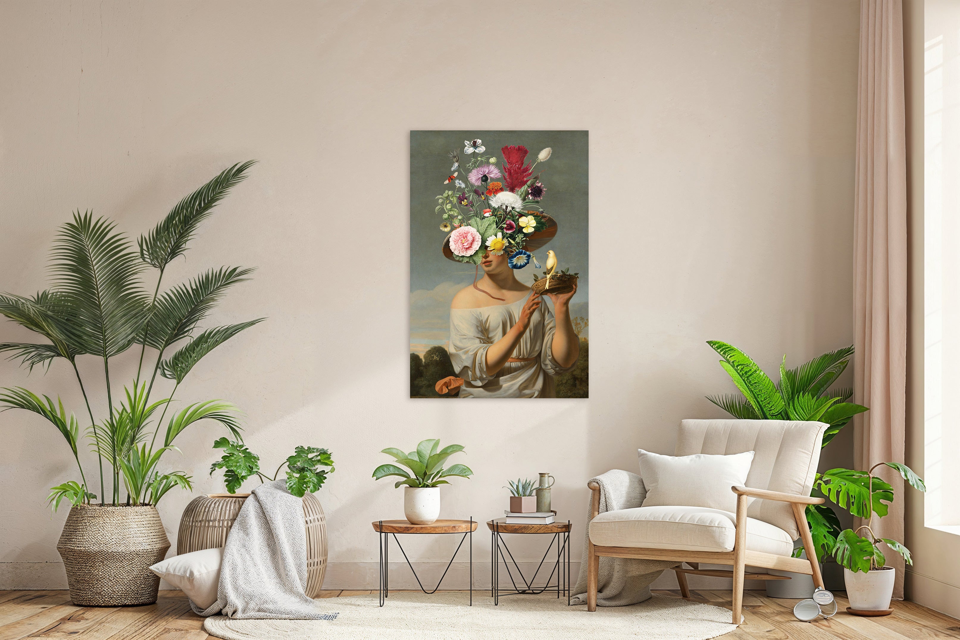 Woman in a Large Floral Hat