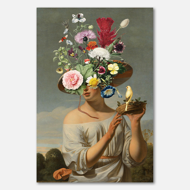 Woman in a Large Floral Hat