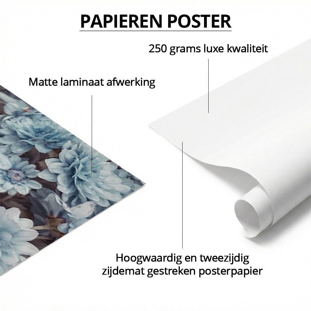 Birth Poster Lion Blue