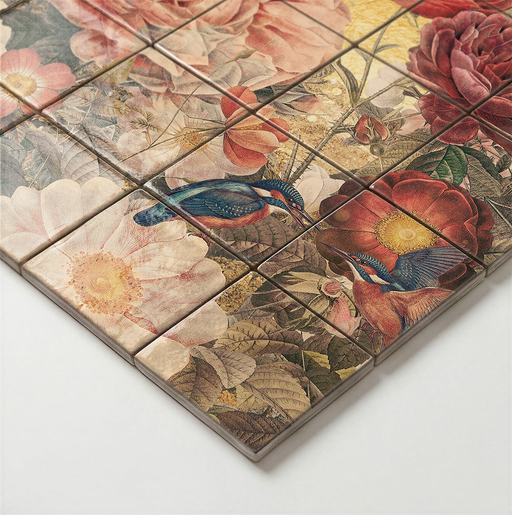 Tegel Tableau -  World of Kingfishers (40 x 60 cm)
