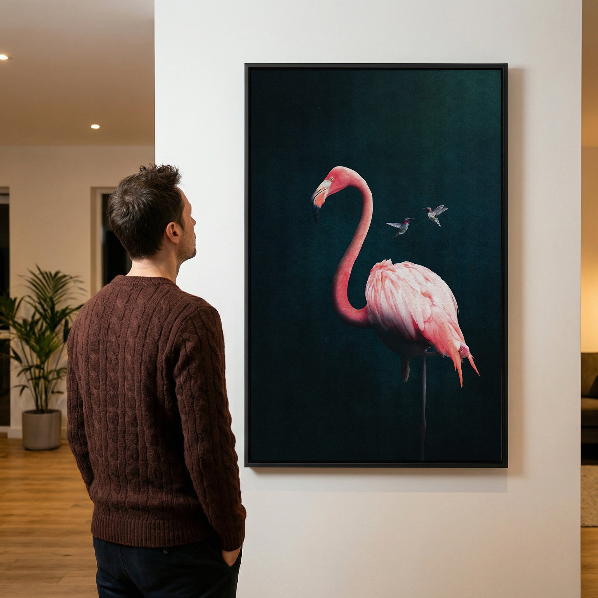Flamingo with Hummingbirds EU