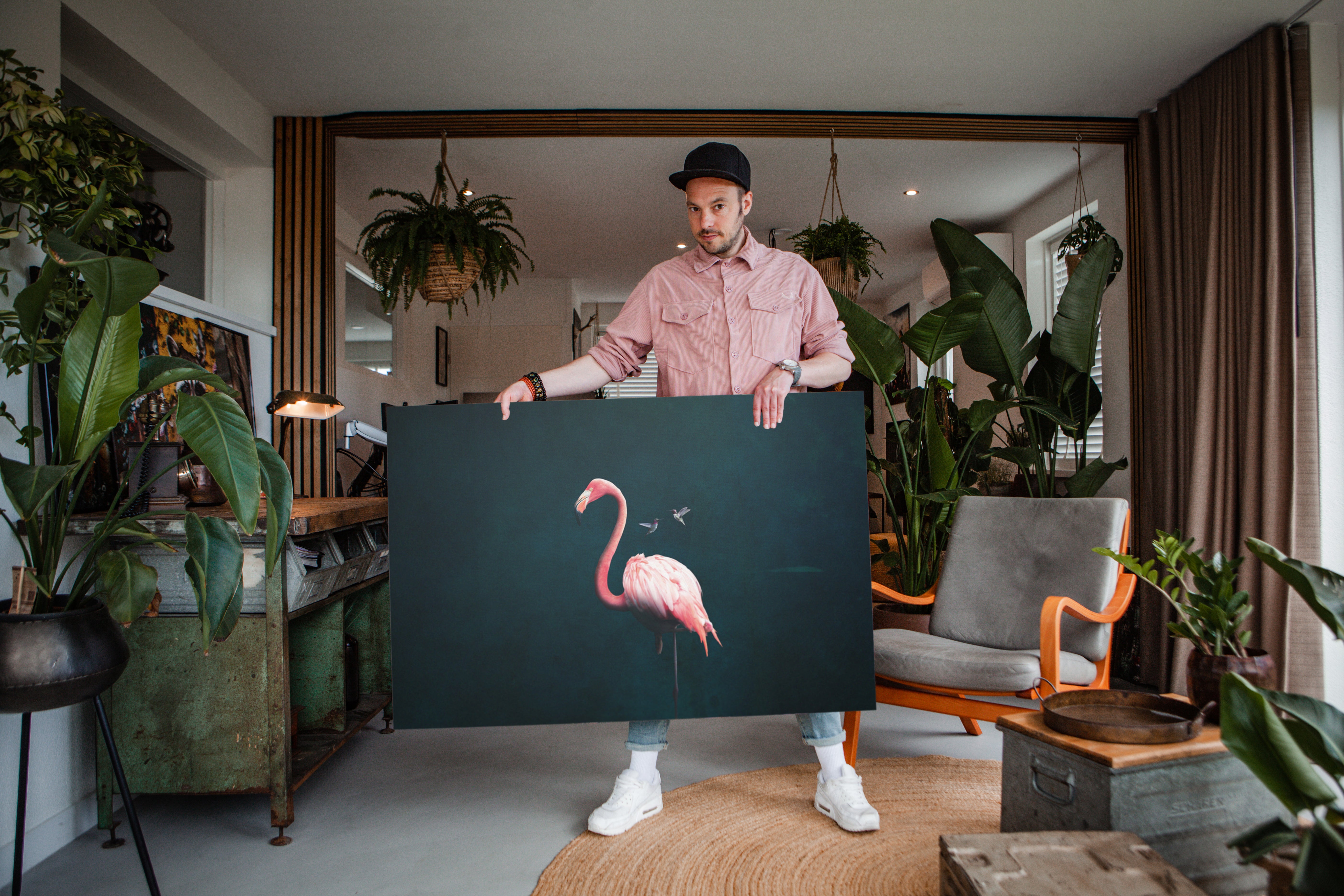 Flamingo with Hummingbirds LS EU