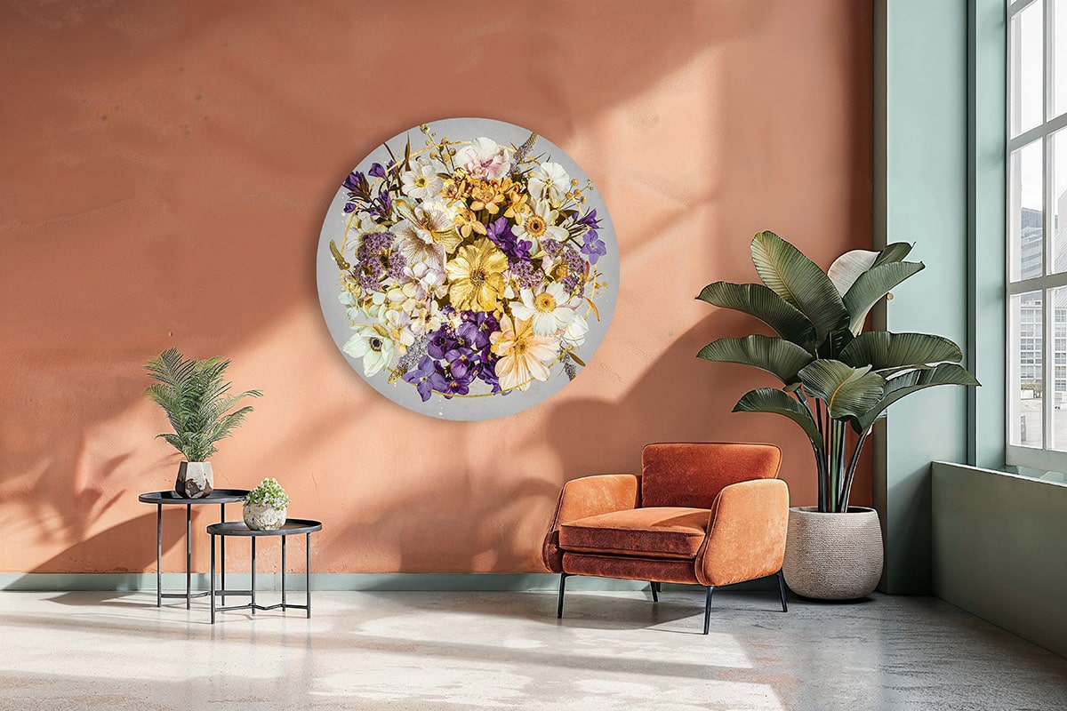 Floral Circle Grey RND