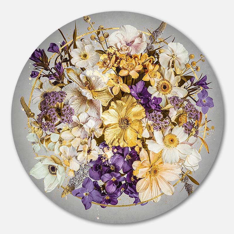 Floral Circle Grau RND