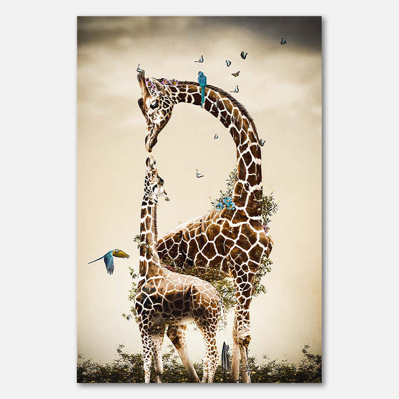 Giraffe und Kalb
