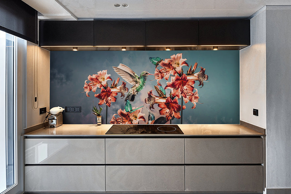 Hummingbirds Kitchen Backsplash