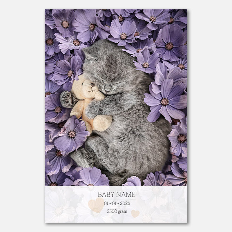 Birth Poster Kitten Lila