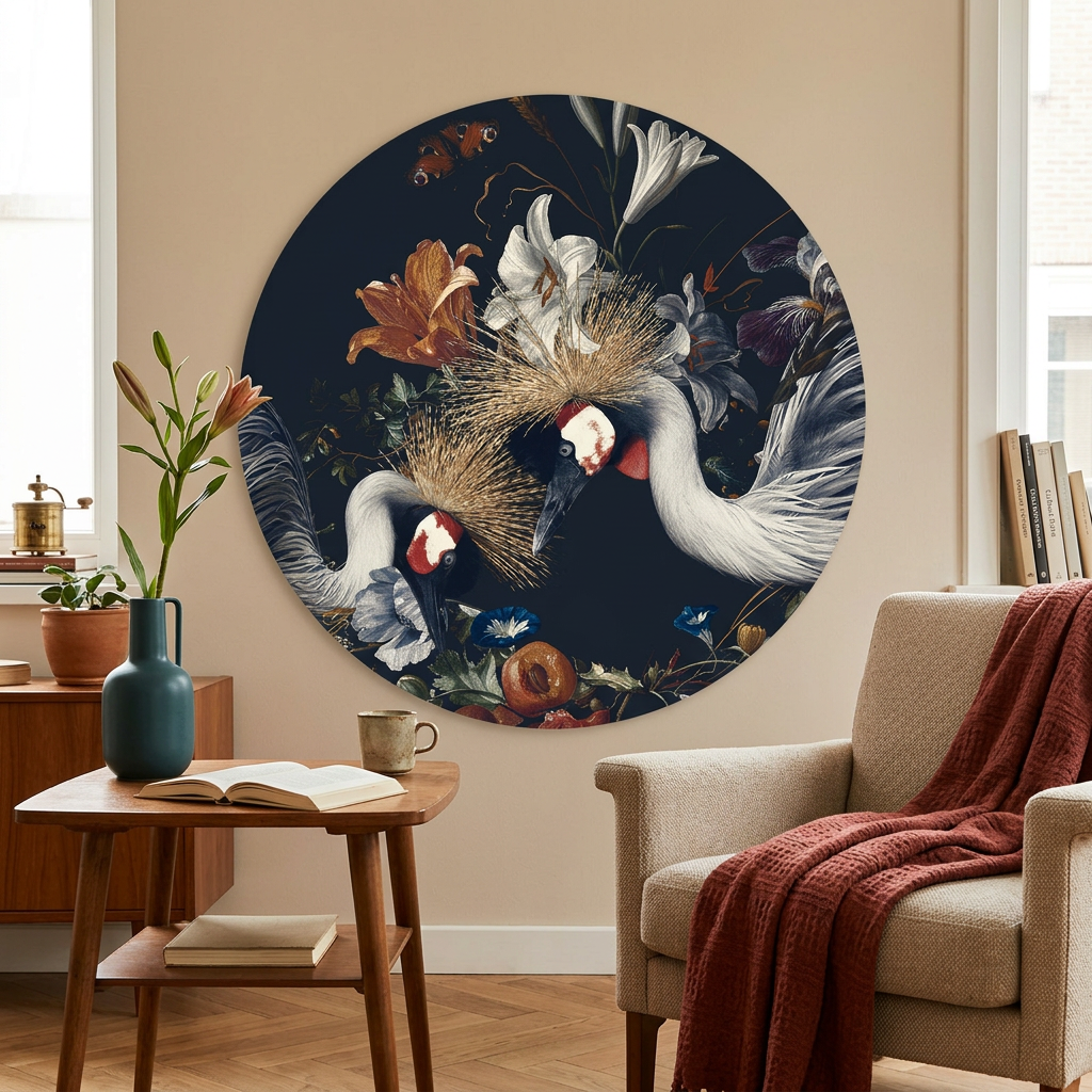 Floral Cranes RND