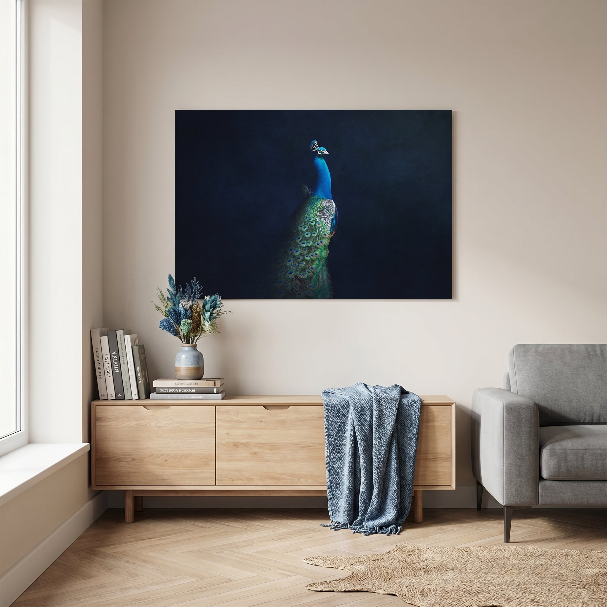 Peacock with Butterfly LS