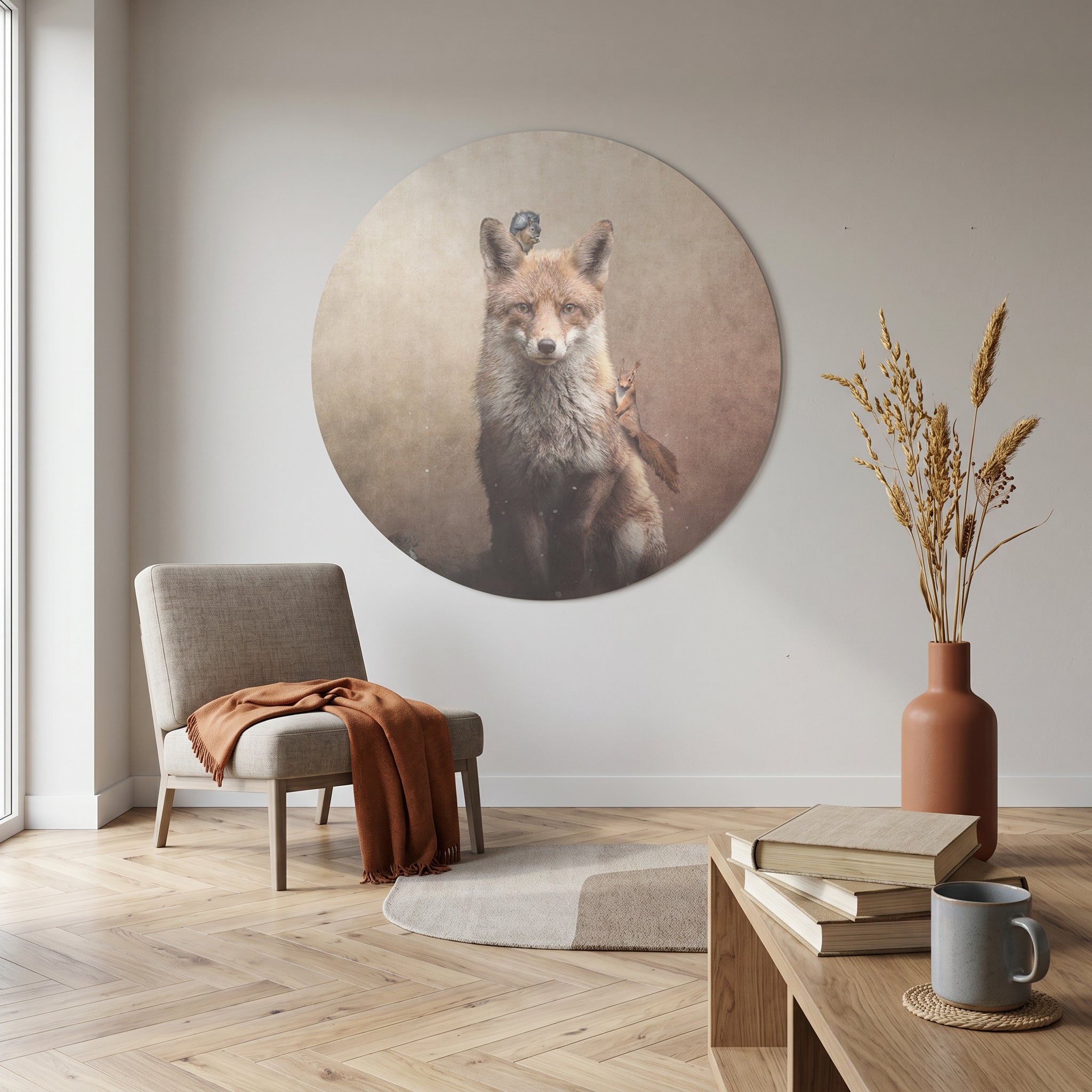 Fox with Squirrels Light RND