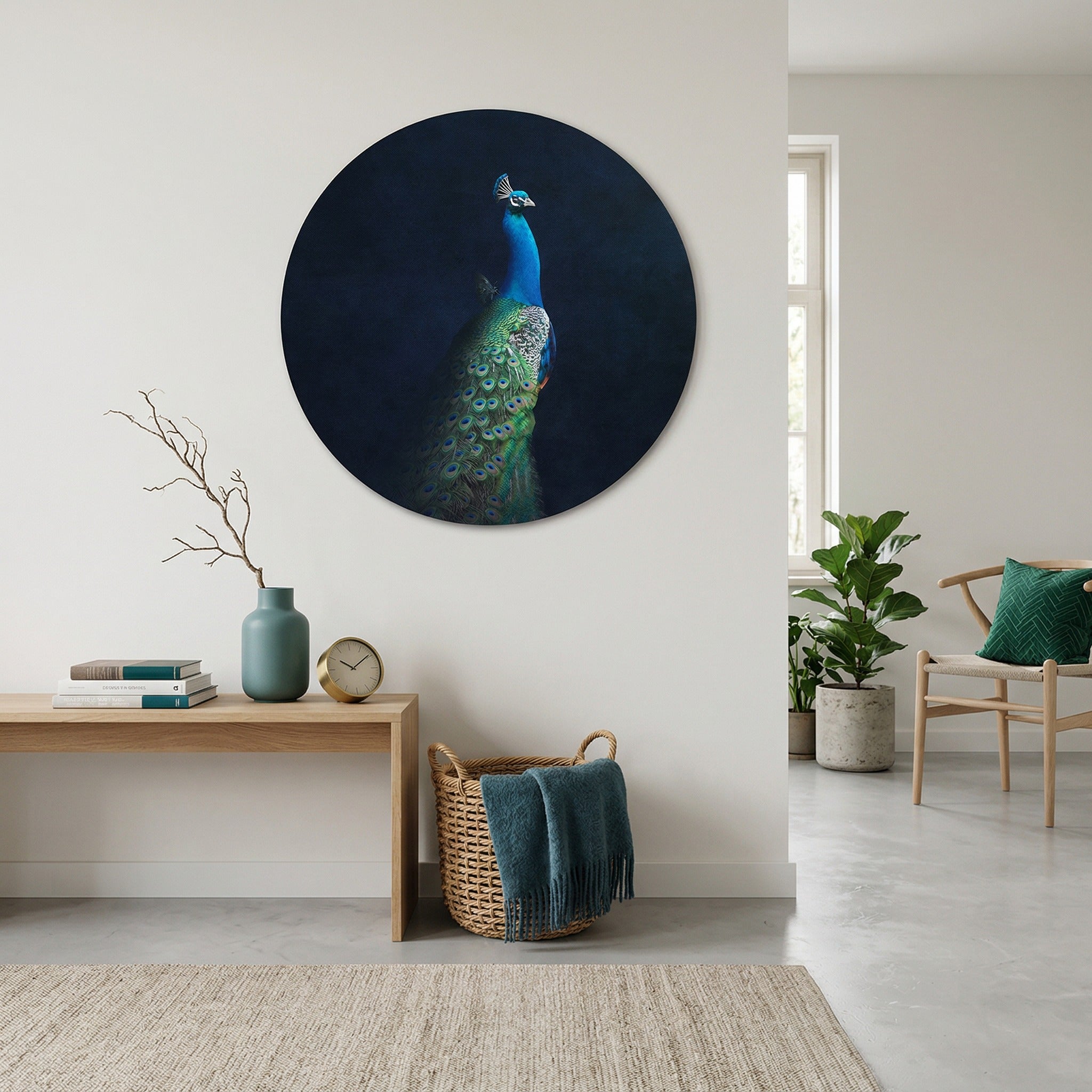 Peacock with Butterfly RND
