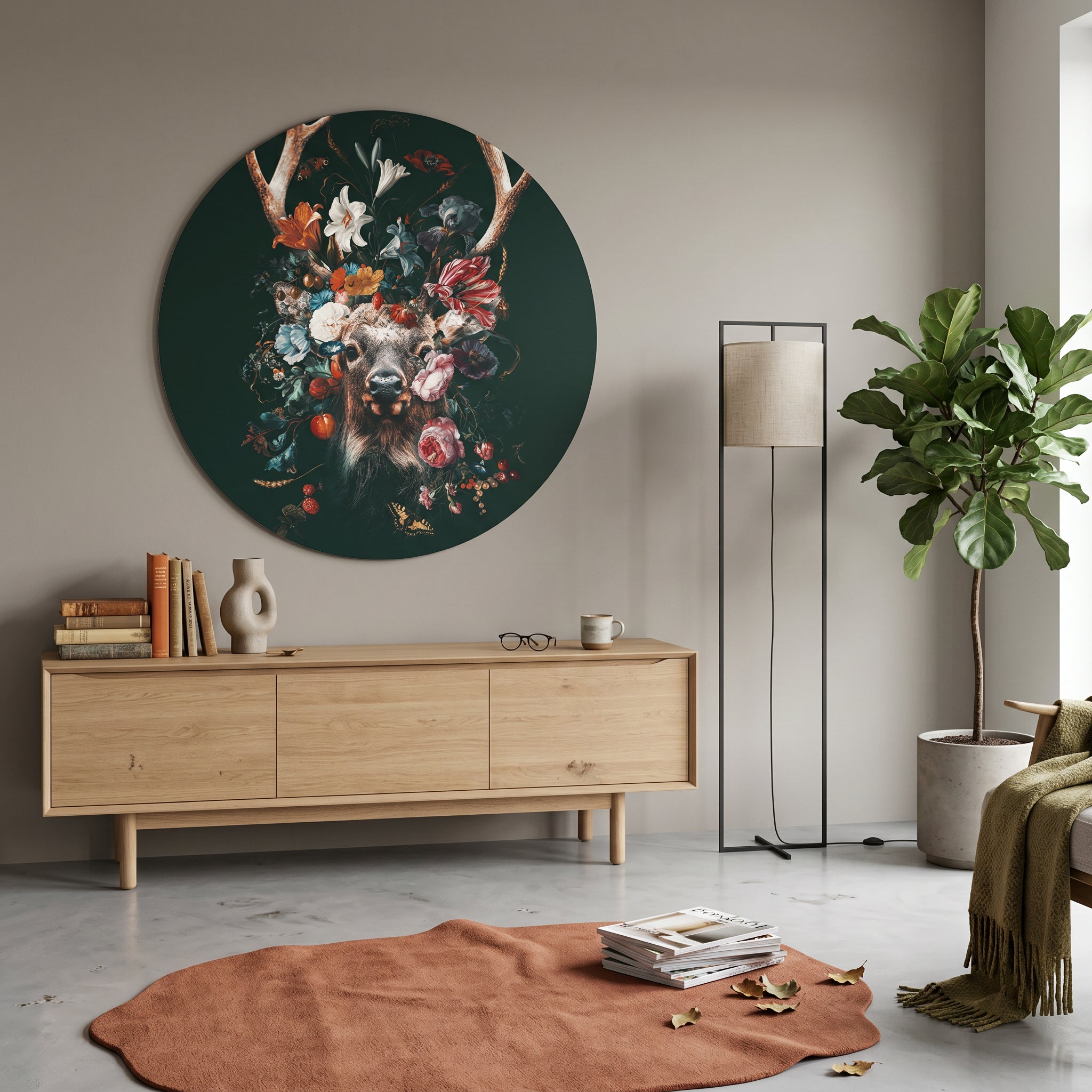 Floral Deer RND