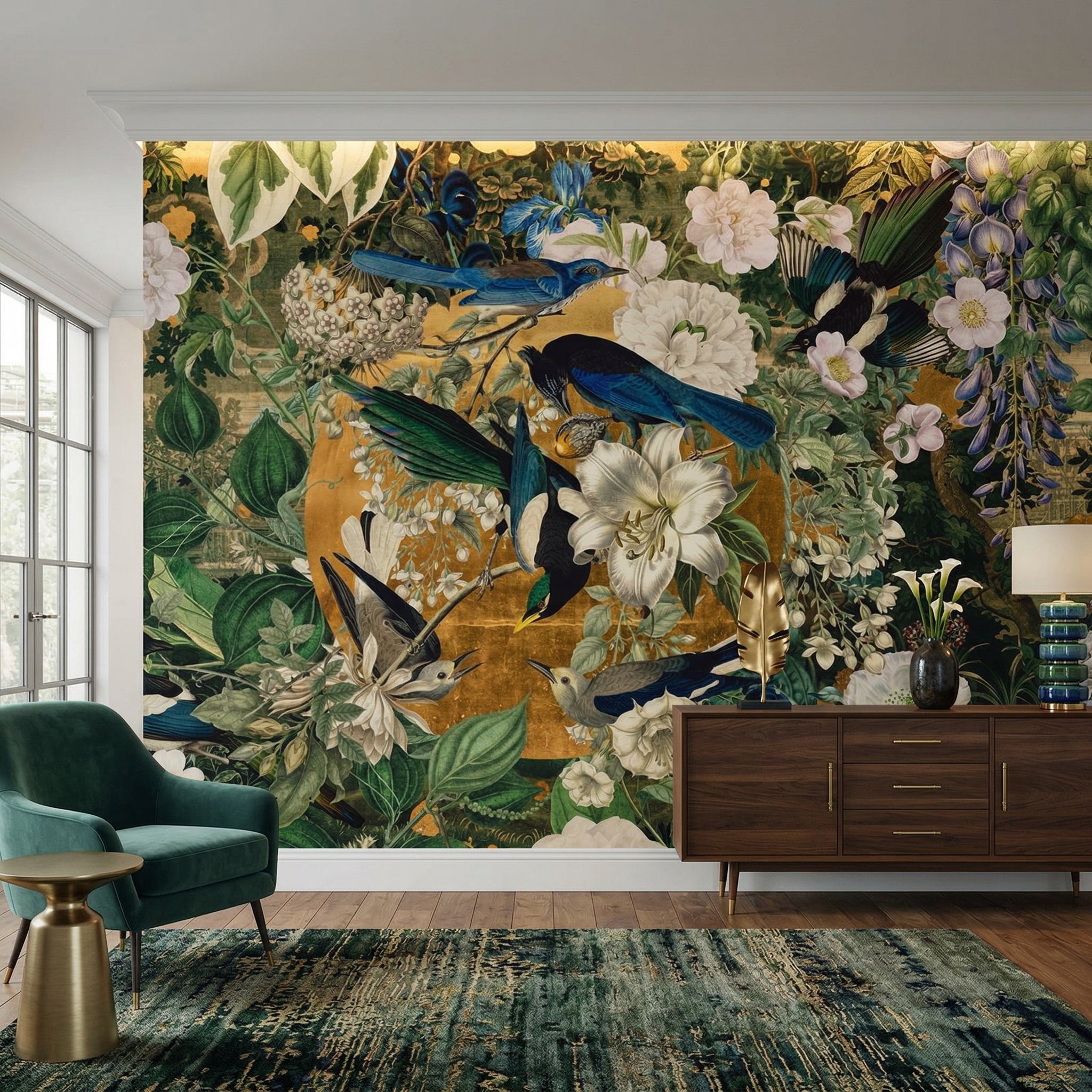 Garden of Birds Wallpaper