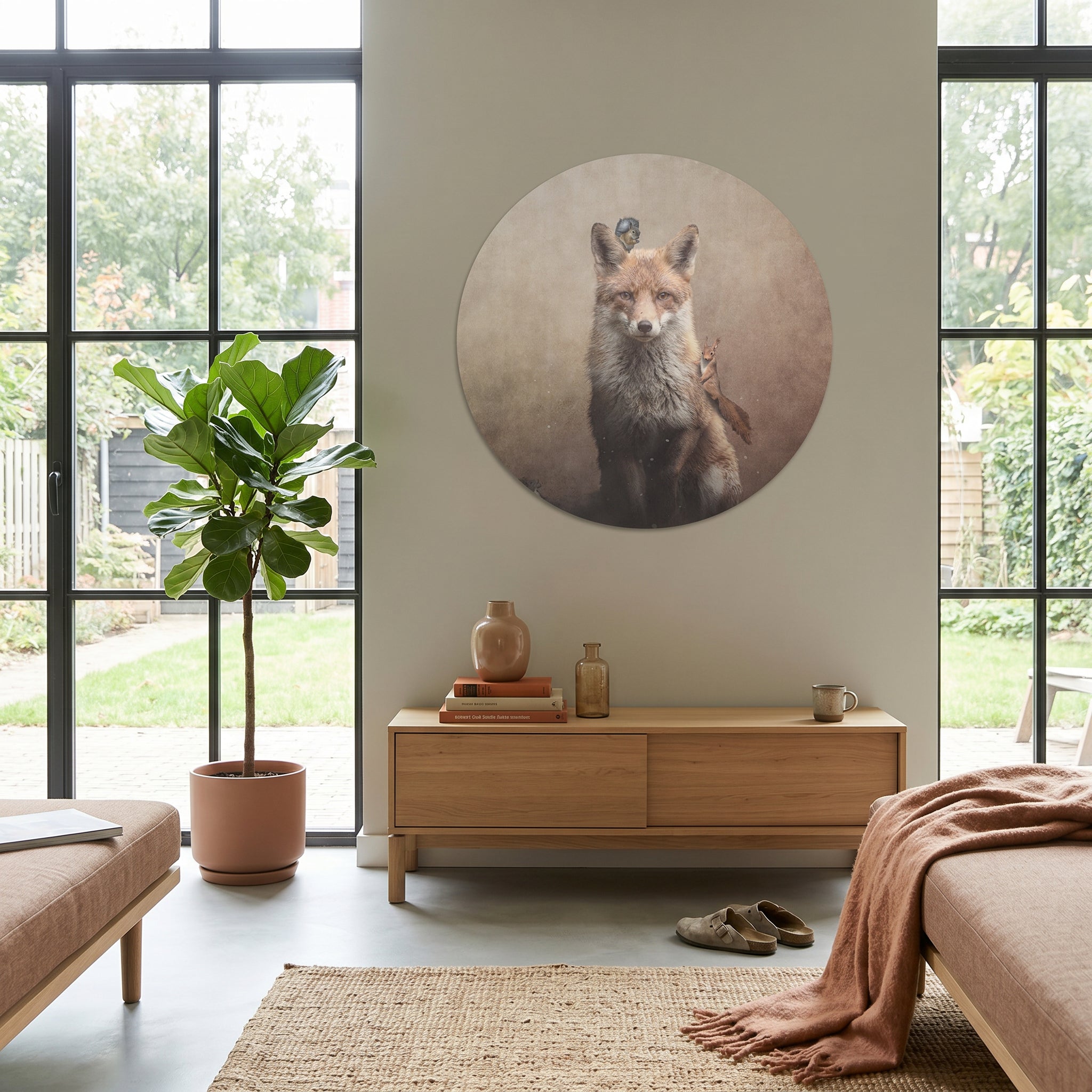 Fox with Squirrels Light RND